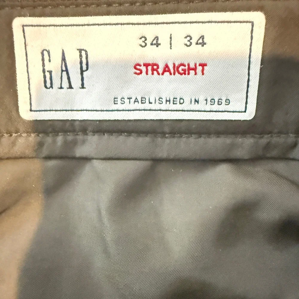 Gap Straight Fit Trousers Mens 34x34 Brown Wool Blend Dress Pants